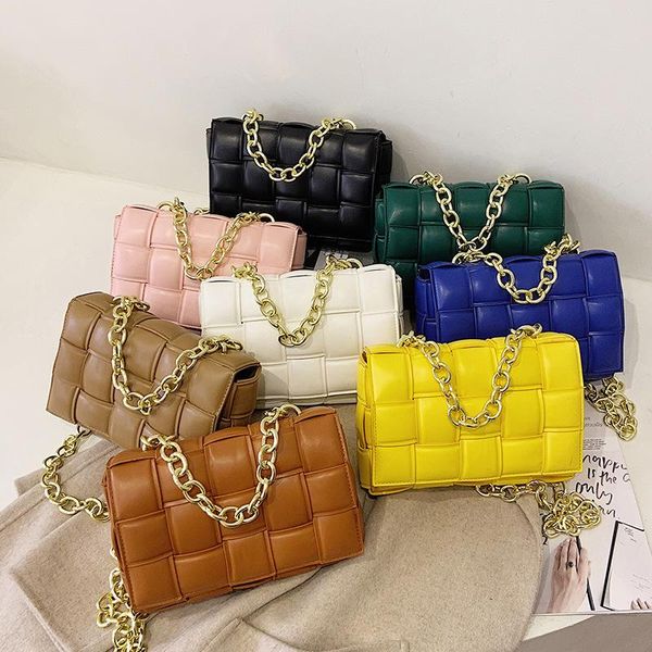 

shoulder bags fashion women pu leather knitting handbag bag chain messenger satchel purses designer handbags
