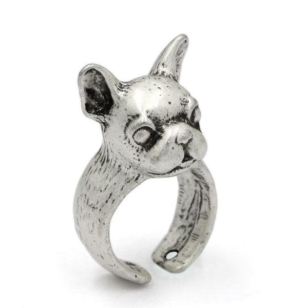 

male and female pug ring open bulldog animal, Silver