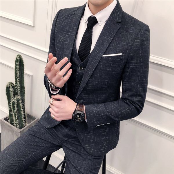 

2021 color piece suit british style business social formal wear plus size 5xl men suits for wedding jl3c, White;black
