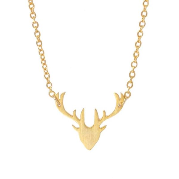 

pendant necklaces etcavce christmas elk antlers horn pendants women children gifts reindeer jewelry stainless steel collier femme bijoux, Silver