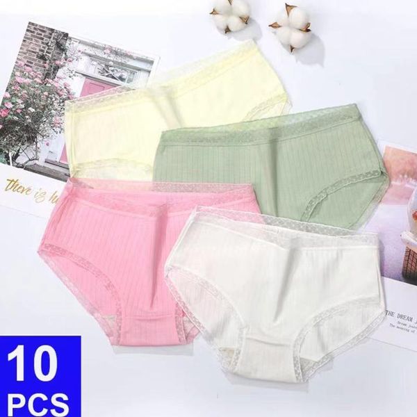 

women's panties 10 pieces of ladies lace thong t back underwear, Black;pink