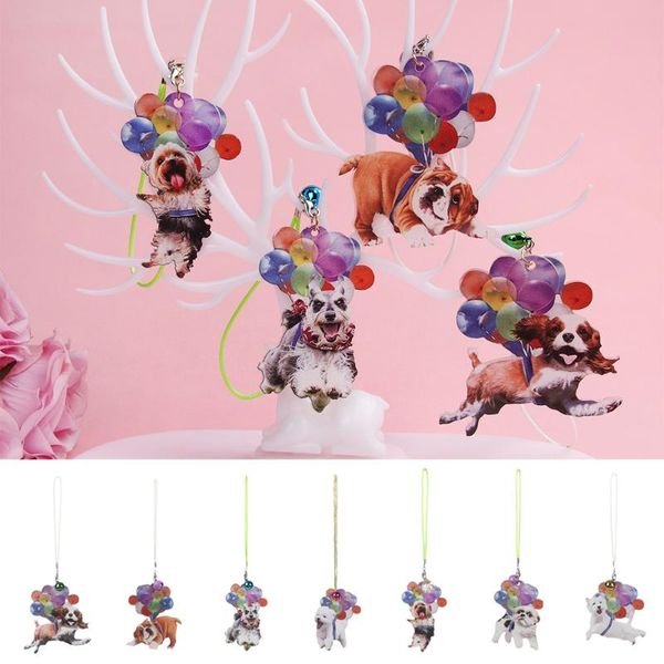 

interior decorations dog with bubbles - puppy car hanging ornament colorful balloon cute 2-sided pendant accessories