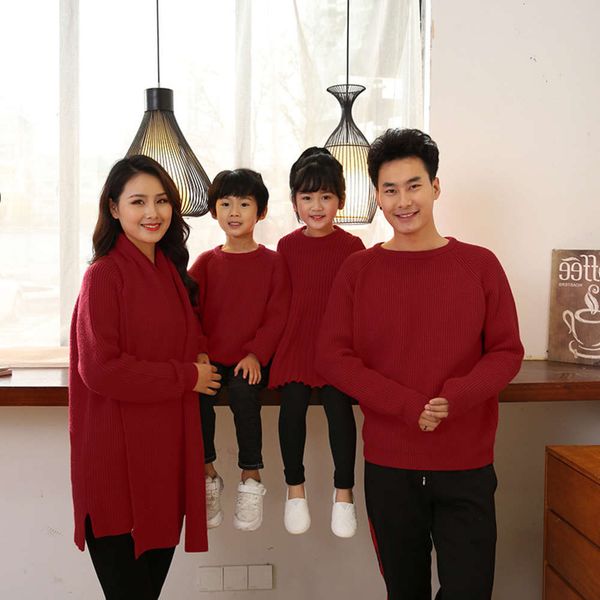 

zoekay and children's wear family of three or four parent child winter baby drs mother daughter father son sweater, Blue