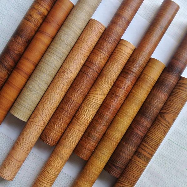 

wallpapers thick wood grain wallpaper self-adhesive imitation 3d stereo waterproof pvc sticker borders for walls curtain