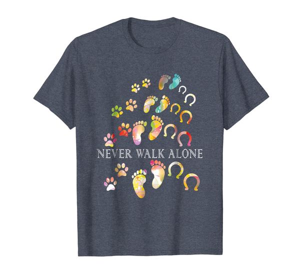 

never walk alone gift for horse and dog lovers t-shirt, White;black
