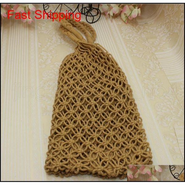 

fashion beach woven bag mesh rope weaving tie buckle reticulate hollow straw bag no lined net s jllubf yyysports