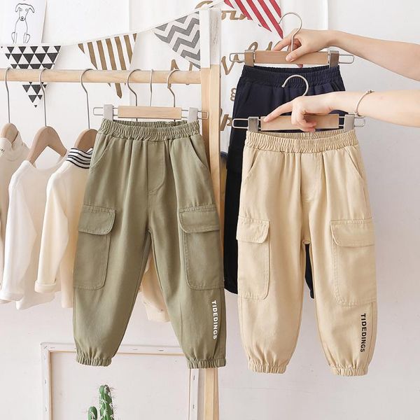 

trousers autumn boys' style fashionable and handsome children's all-match overalls 2-6 years old, Blue