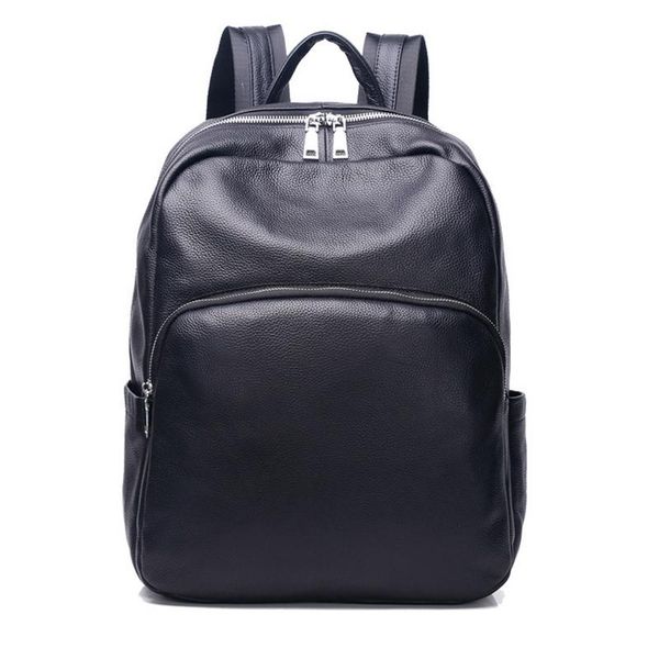 

backpack male travel men's fashion trend leather large-capacity outdoor first layer rucksack school bag