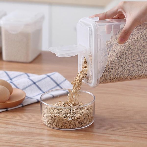

storage bottles & jars rectangular refrigerator crisper flap sealed jar food containers (1l white)