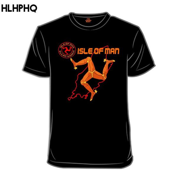 

men's t-shirts motorcycle isle of man logo tee 3-6xl short sleeves yellow o neck shirts, White;black