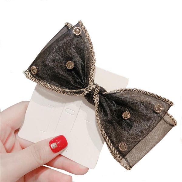 

hair accessories korean hairpin headwears simple temperament tied to phnom penh czech diamond bow duck hairclips women clip, Slivery;white