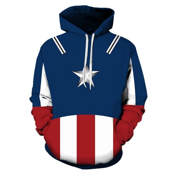 

casual men's customized sweater 3d printed hoodie us team, Black