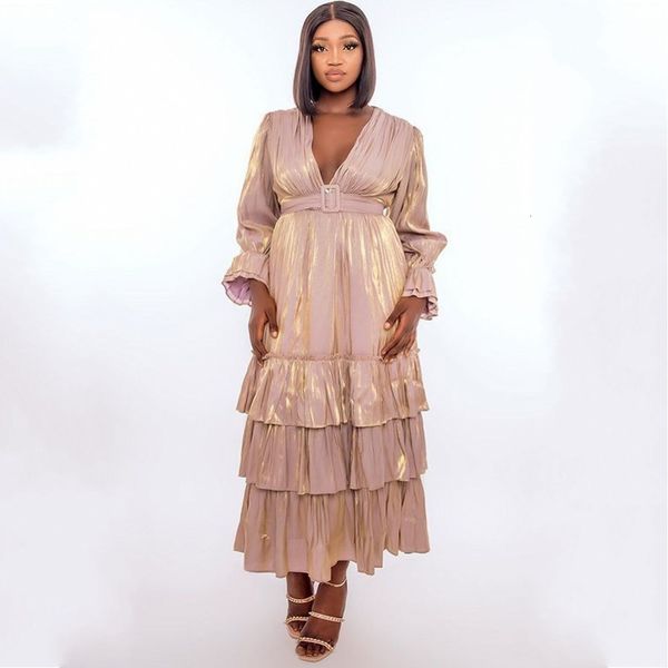 

2021 spring long summer maxi as elegant ladies dashiki african printing dressed for women in africa's bathrobe de7k, Red