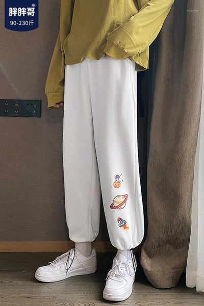 

men's pants sports sweatpants 2021 trendy brand casual korean style loose, Black