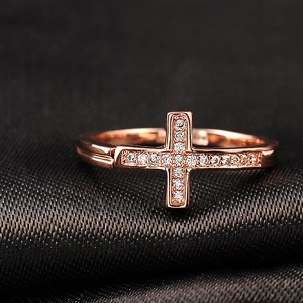 

wedding rings garilina -selling jewelry wholesale rose gold cross open ring for women gifts ar2275, Slivery;golden
