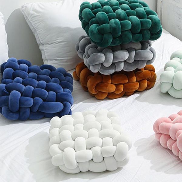 

pillow spandex crystal velvet square cushion backrest waist comfortable chair sofa bed household supplies