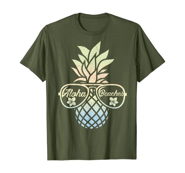 

pineapple sunglasses funny aloha beaches hawaiian hawaii t-shirt, White;black