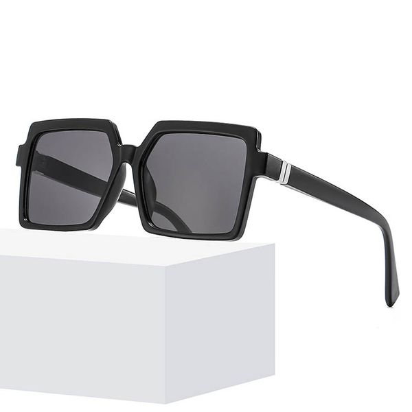 

simple oblong fashion solid designer sunglasses plastic sun glasses with large square uv400 lenses 5 colors wholesale, White;black