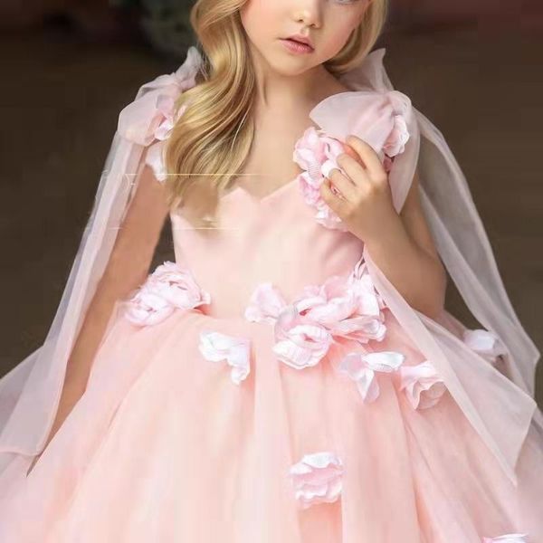 

girls' princess 2021 new fluffy skirt children's one year old dress princess dress, Red;yellow