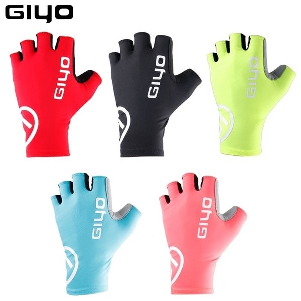 

giyo breaking wind cycling half finger gloves anti-slip bicycle mittens racing road bike glove mtb biciclet guantes ciclismo 211214, Blue;gray