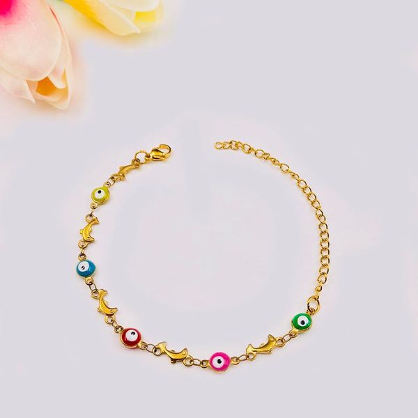 

link, chain huan wen cuban 20cm bracelet for men women gold steel cross heart dolphin fashion jewelry br030, Black