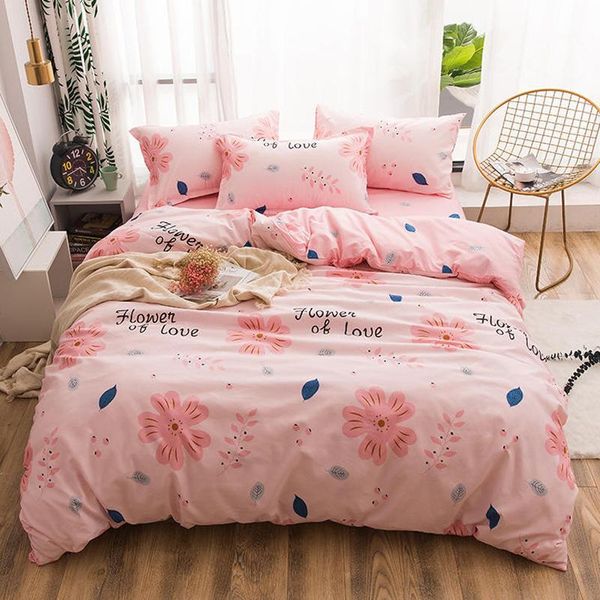 

flower plant printed 3/4pcs girl princess bed cover set duvet cover child bed sheet pillowcases comforter bedding set