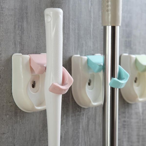 

kitchen storage & organization wall mounted mop organizer holder multifunctional nail-rack strong seamless hook bathroom suction hangin