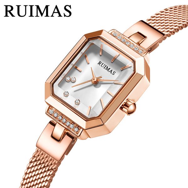 

2021 new rimax ruimas women's ins light luxury korean fashion mesh belt small quartz watch 579, Slivery;brown