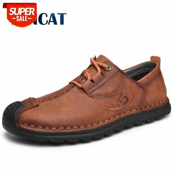 

big size men's shoes split leather men casual shoes fashion men's driving shoes men lace-up flats comfortable loafers moccasins #8