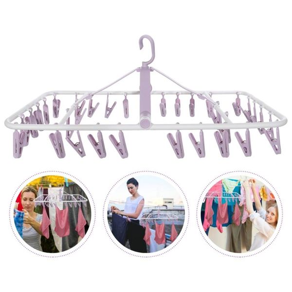 

hangers & racks laundry drying rack wind-proof clothes hanger with 32 clips sock