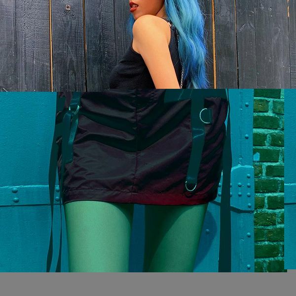 

skirts hollow ribbon half-length skirt for women's wear in autumn, Black