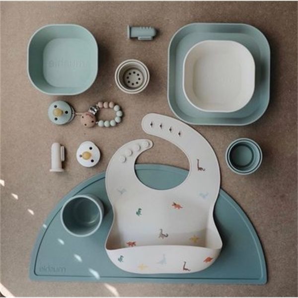 

danish mushie baby waterproof silicone feeding children's food bib super soft