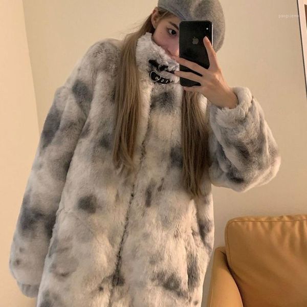 

women's fur & faux winter jacket teddy coat plush and sheepskin 2022, Black