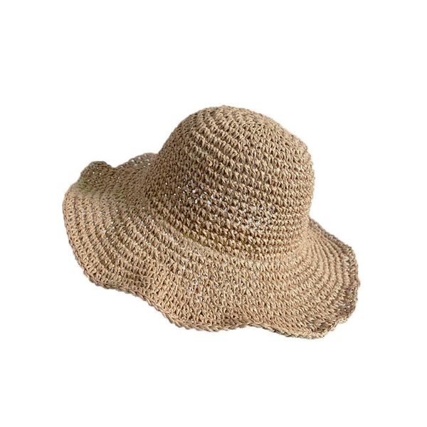 

caps & hats baby children's summer holiday and kid girls sun women panama straw beach foldable wide brim floppy bucket, Yellow