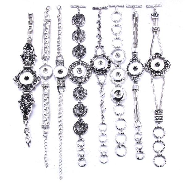 

charm bracelets 2021 snap bracelet vintage 18mm adjustable size chain watches snaps jewelry, Golden;silver