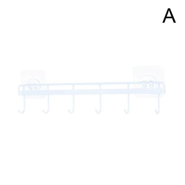 

hooks & rails 6 wall hanging hook rack kitchen utensils towel hanger back bathroom for door adhesive organizer self kitch o9y7