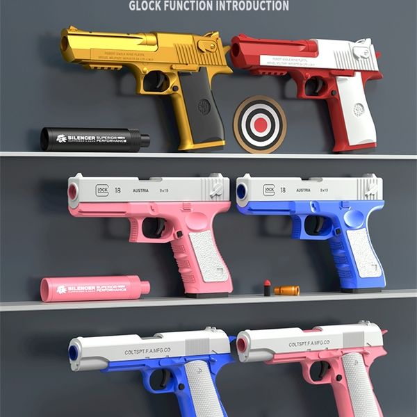 

55desert eagle hand grab shell throwing soft bullet glock children's small gun 1911 simulated boy toy over 10 years old