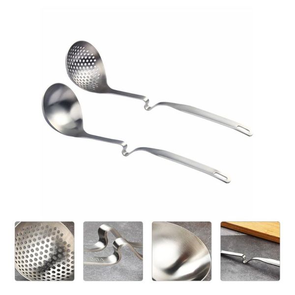 

spoons 2pcs hanging slotted spoon soup ladle serving pot scoop