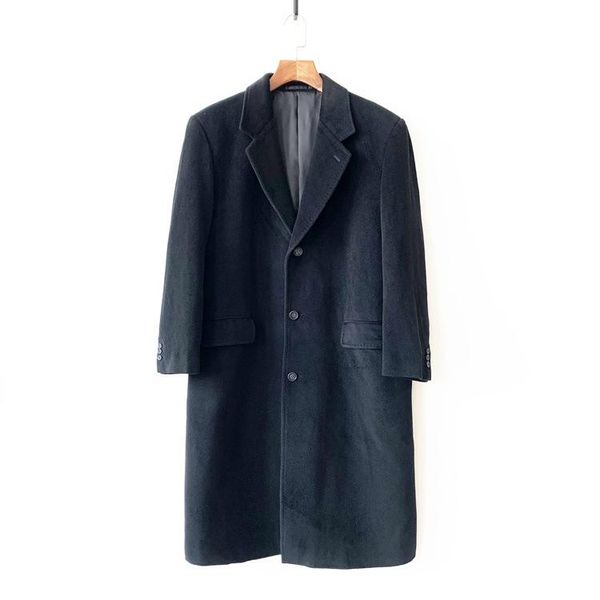 

men's wool & blends cashmere ancient the gentleman of england classical contracted retro cloth long male overcoat woolen, Black