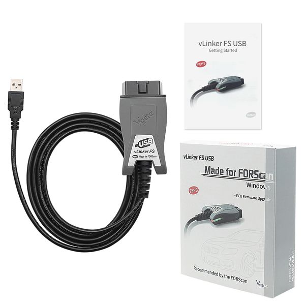 

vgate vlinker fs adapter compatible for fo rd/ma zda obd2 car diagnostic line support 24v car