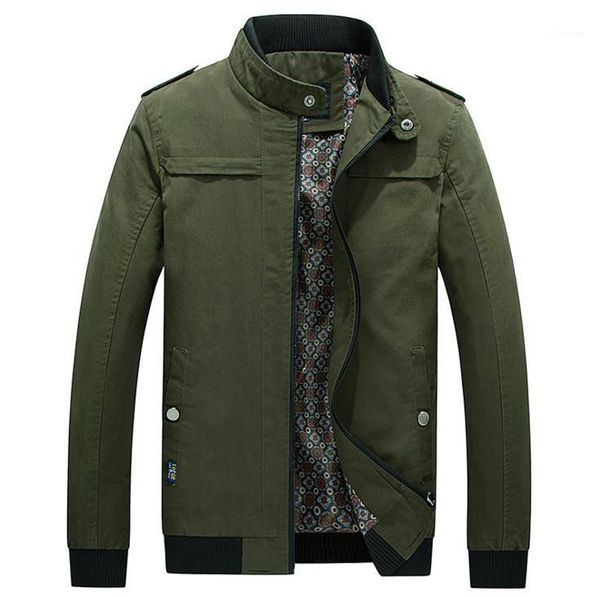 

men's jackets big size 4xl 2021 spring jacket men 100%cotton stand collar thin casual coats slim army green and, Black;brown