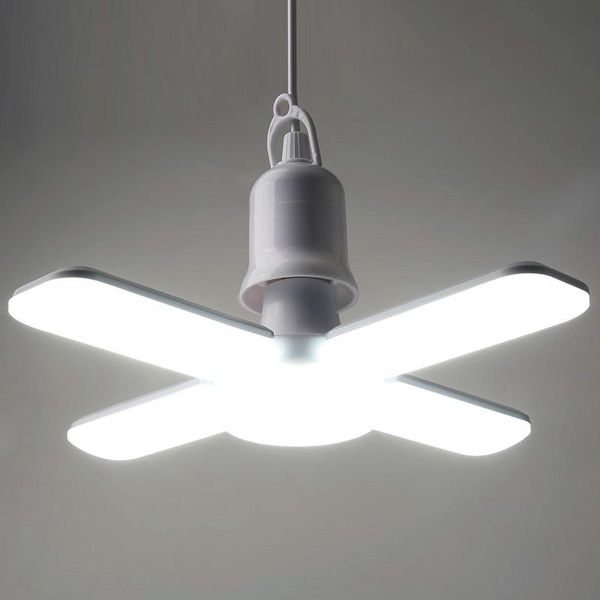 Deckenleuchten E27 48W LED-Birne Lampe Fan Licht Mini faltbare Klinge Winkel einstellbar für Home Garage Beleuchtung auf Lager