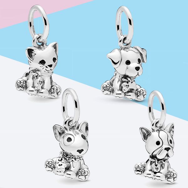 

pandach 4 style little cute dog charms beads fit original charms braclet 2020 new pendant diy jewelry making s925, Bronze;silver