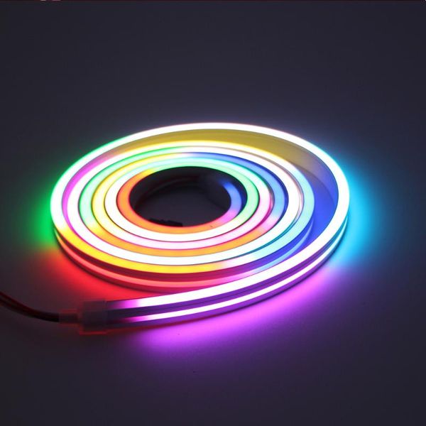 

party decoration dc5v led neon rope tube light silica gel soft lamp ws2812 ws2812b narrow individual addressable flexible strip waterproof