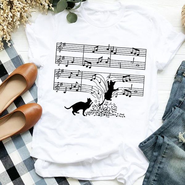 

women lady cartoon 90s cat cute funny animal fashion print tshirt female t tee womens shirt clothes graphic t-shirt, White