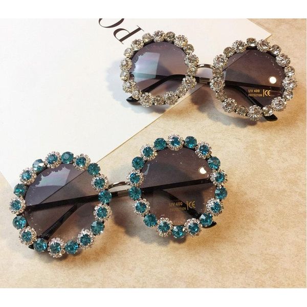

sunglasses oversized rhinestone round women diamond shiny brand glasses designer fashion shades nx, White;black