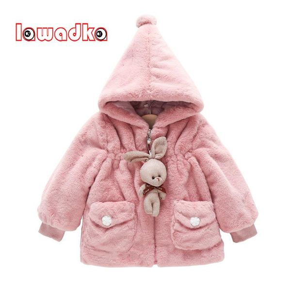 

down coat lawadka winter hooded baby girls coats faux fur padded jacket thick warm kids girl clothes fashion snowsuit children's outerwe, Blue;gray