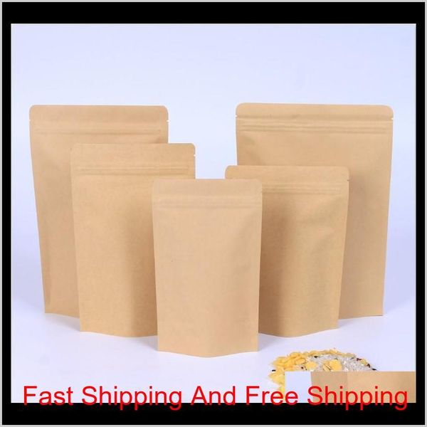 

500pcs zipper brown kraft aluminizing pouch,stand up kraft paper aluminium foil bag resealable zip lock grip sea qyleuz bdetoys