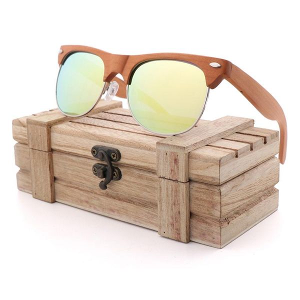 

sunglasses vintage wood bamboo retro shades 2021 designer eyewear mens women polarized glasses handmade uv 400, White;black