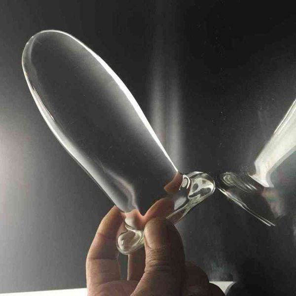 NXY Giocattoli anali del sesso Plug in vetro trasparente Dildo Ano Dilatatore Expander Butt Plugs Large Big Buttplug Ass Giocattoli per donna 1202
